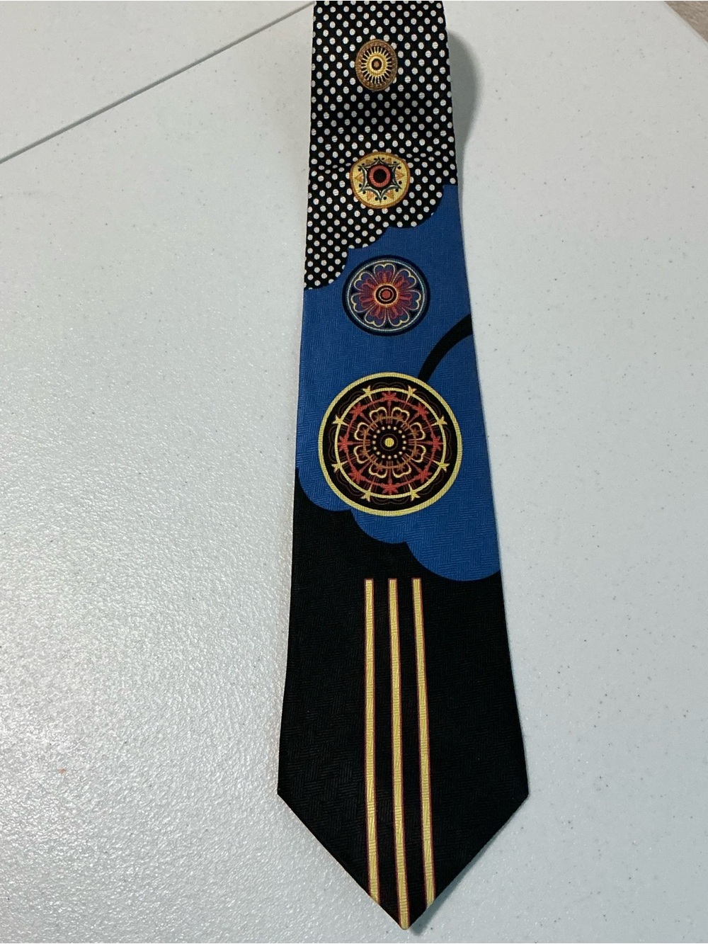Pangborn Design Collection 100% Silk Abstract Geometric Mandala Tie